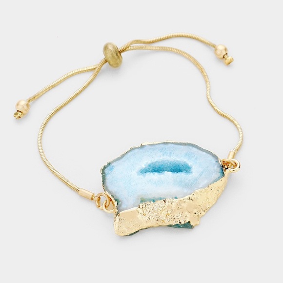 A Mermaid's Epiphany Jewelry - 🆕Sky Blue Druzy Agate Dipped Cinch Bracelet